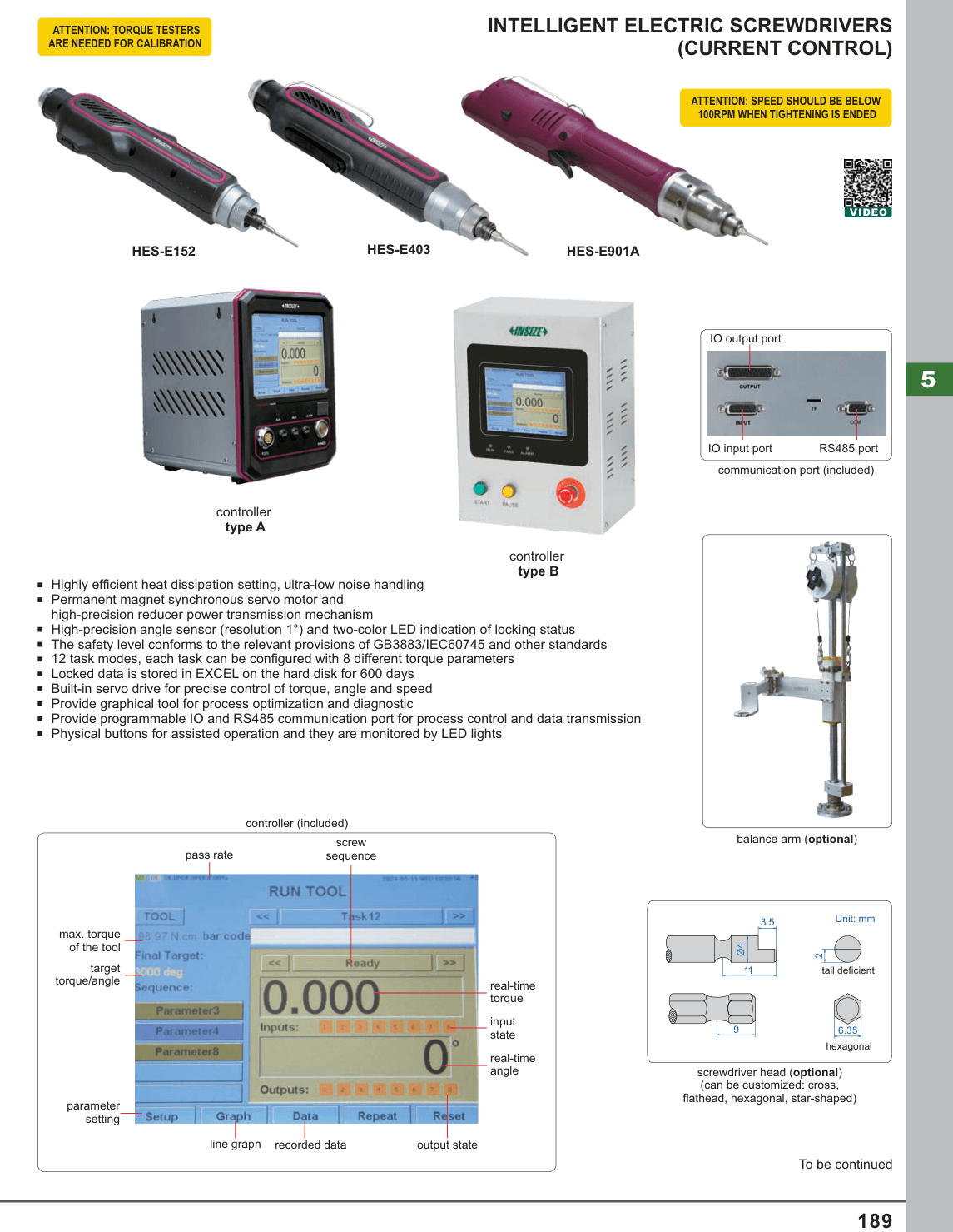 INSIZE Intelligent Electric Screwdrivers (Current Control) (HES-E152)