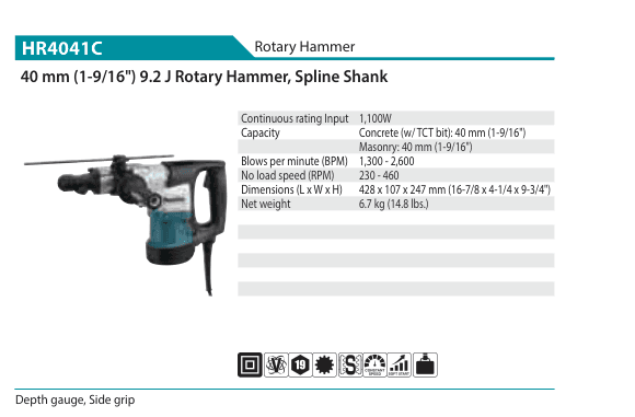 สว่านโรตารี่ Makita HR4041C