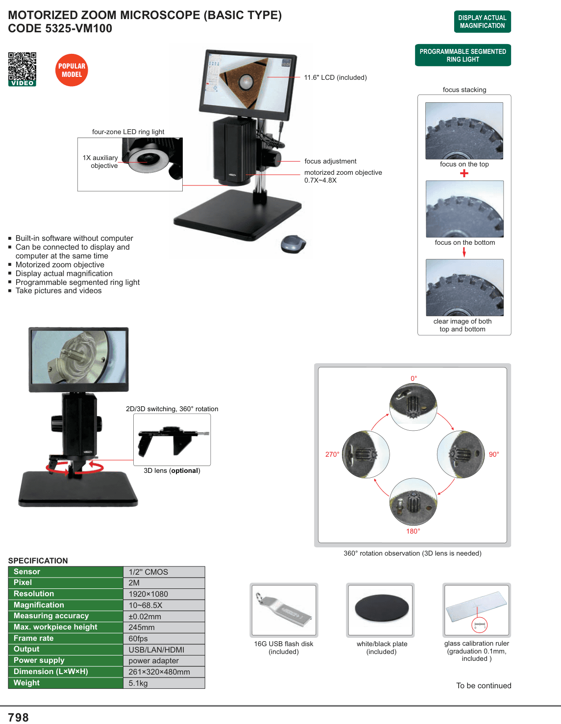 INSIZE Motorized Zoom Microscope (Basic Type) (5325-VM100)