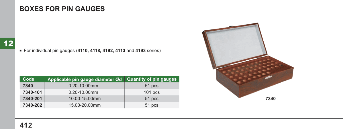 INSIZE Boxes For Pin Gauges (7340-101)