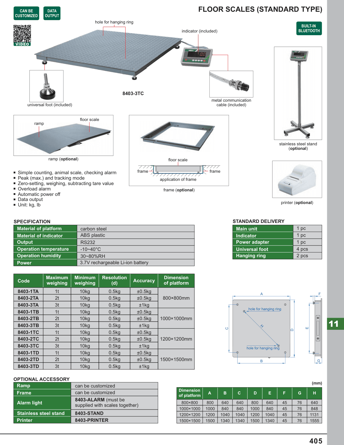 INSIZE Floor Scales (Standard Type) (8403-3TC)