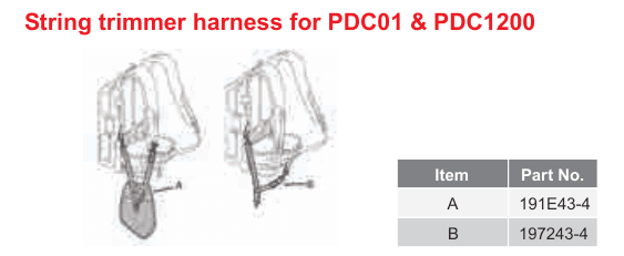 อุปกรณ์เสริม Makita — String trimmer harness for PDC01 & PDC1200