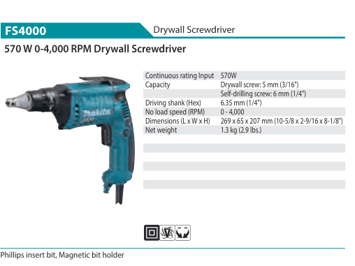 ไขควงยิงฝ้า Makita FS4000