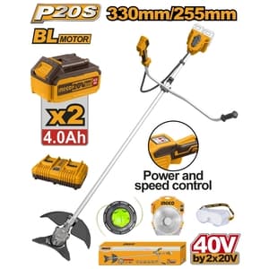 เครื่องตัดหญ้าสะพายบ่าไร้สาย INGCO CSTLI202522 (40V ชุดแบต 2 ก้อน)