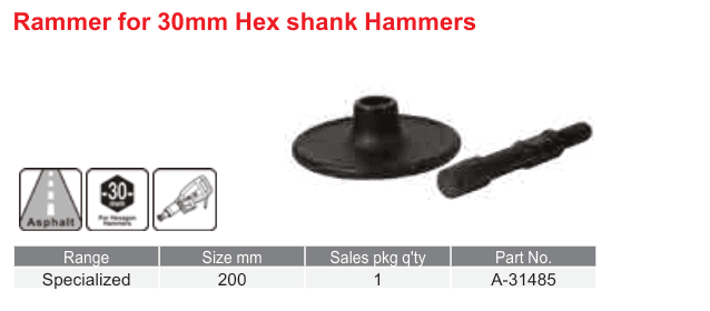 อุปกรณ์เสริม Makita — Rammer for 30mm Hex shank Hammers