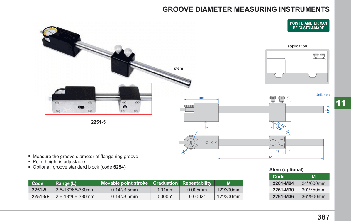 INSIZE Groove Diameter Measuring Instruments (2251-5)