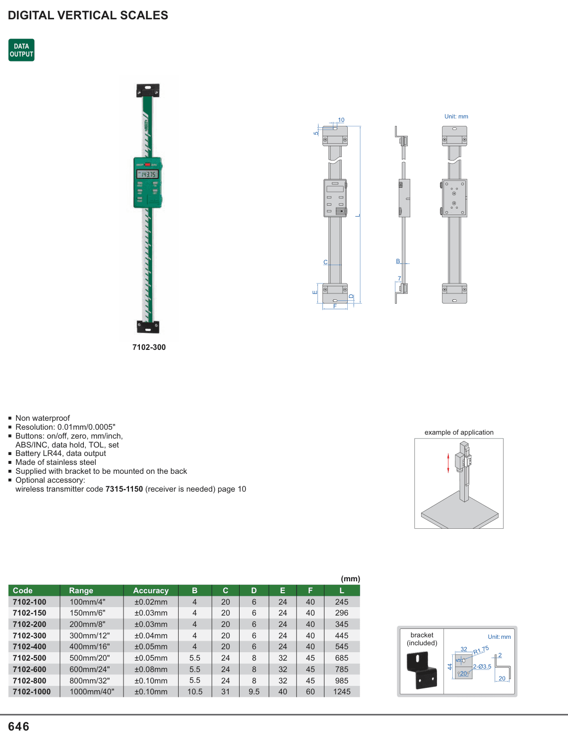 INSIZE Digital Vertical Scales (7102-300)