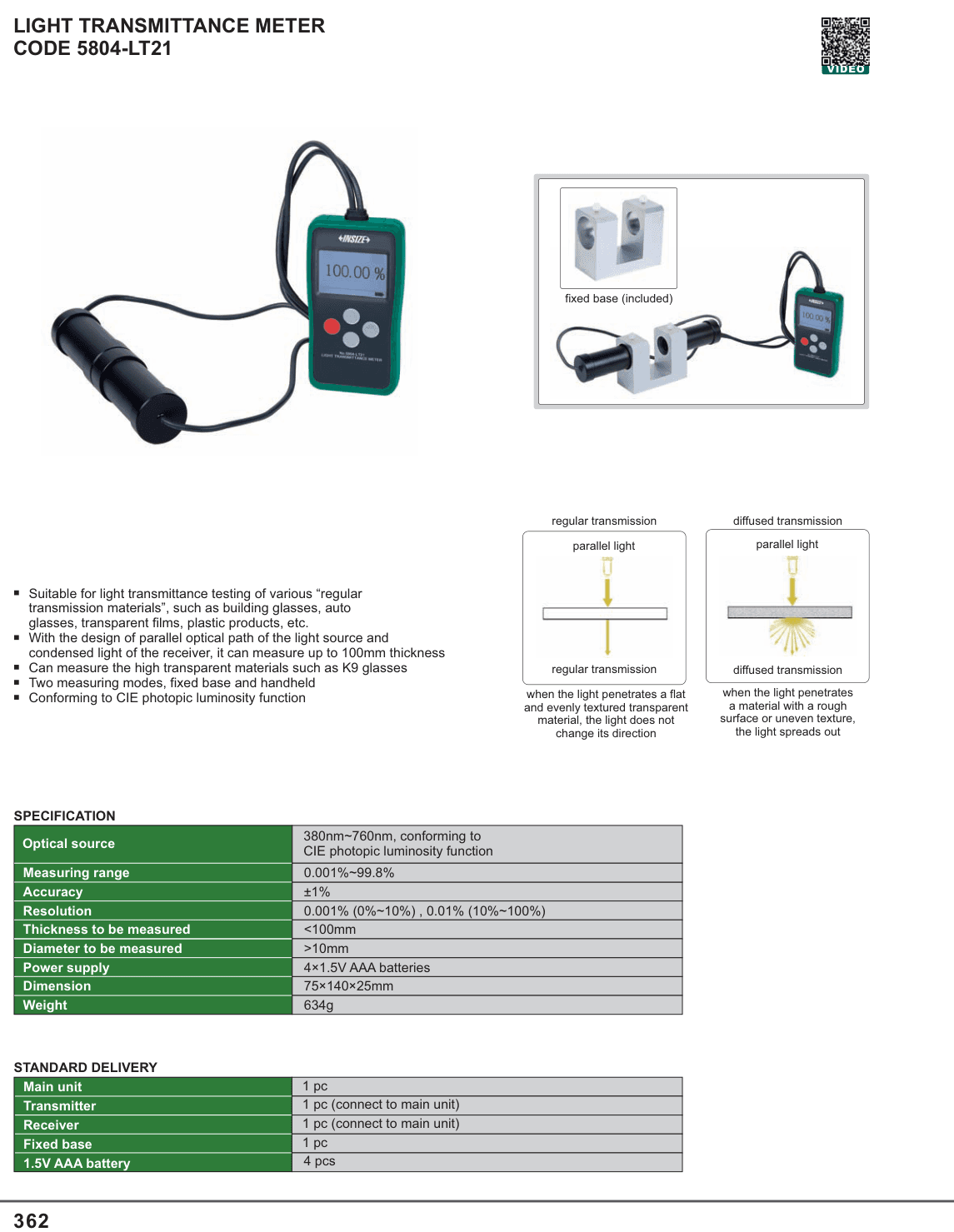 INSIZE Light Transmittance Meter (5804-LT21)
