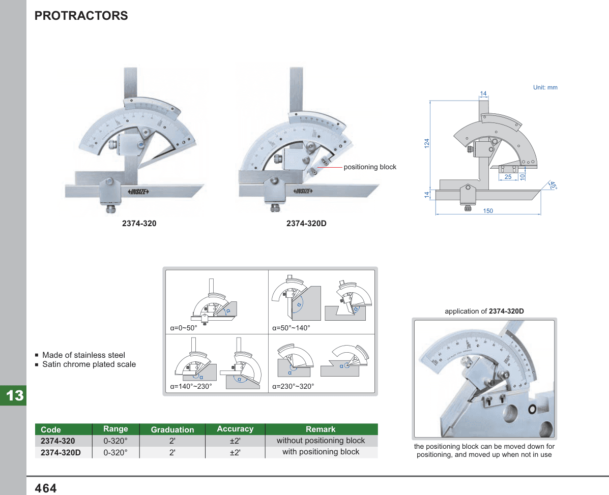 INSIZE Protractors (2374-320)