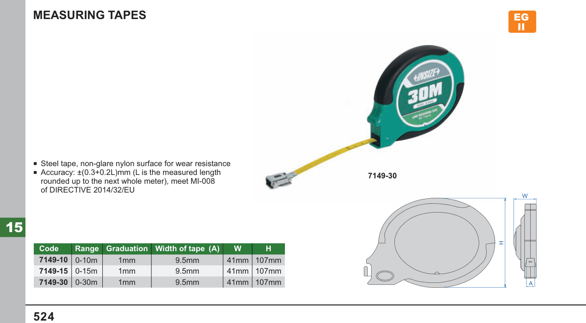 INSIZE Measuring Tapes (7149-30)