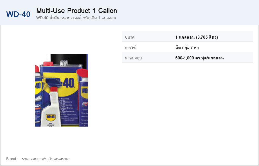 WD-40 น้ำมันอเนกประสงค์ ชนิดเติม 1 แกลลอน
