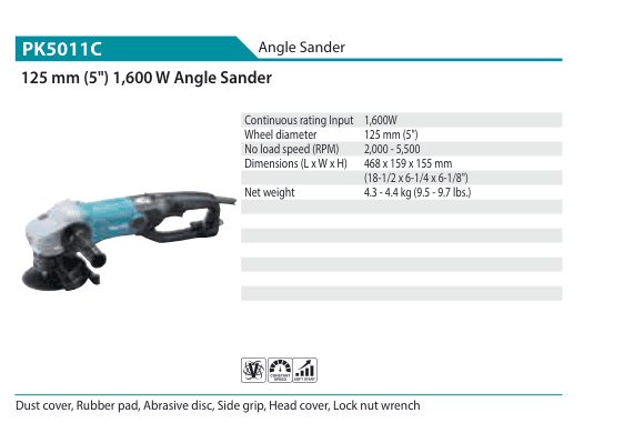 เครื่องขัดมุม Makita PK5011C