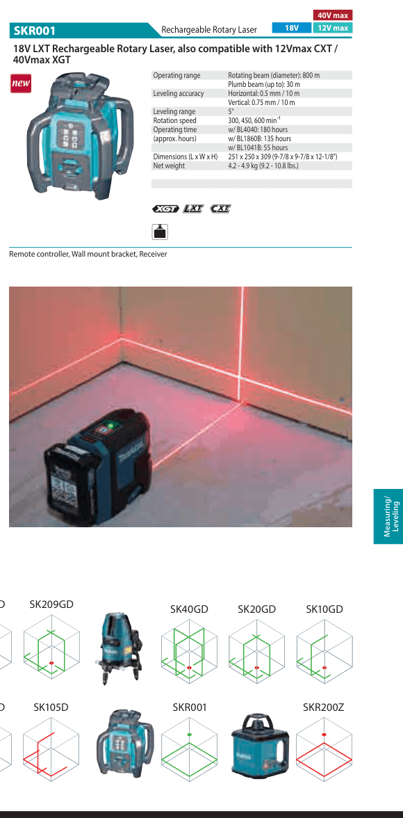Rechargeable Rotary Laser Makita SKR001