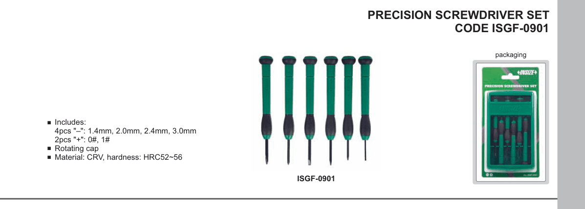 INSIZE Precision Screwdriver Set (ISGF-0901)