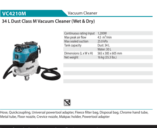 เครื่องดูดฝุ่น Makita VC4210M