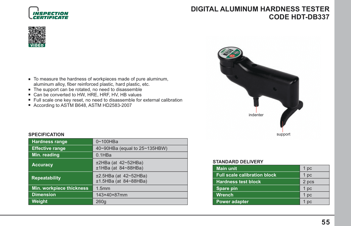 INSIZE Digital Aluminum Hardness Tester (HDT-DB337)