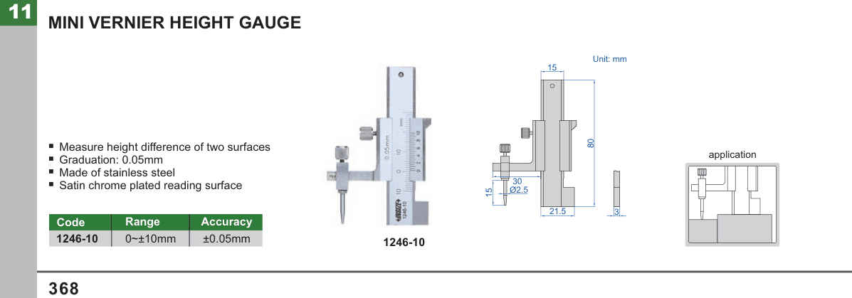 INSIZE Mini Vernier Height Gauge (1246-10)