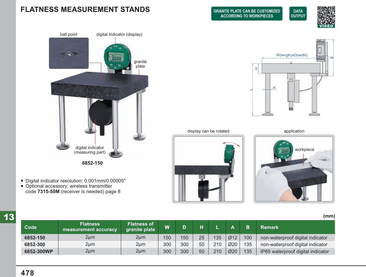 INSIZE Flatness Measurement Stands (6852-150)