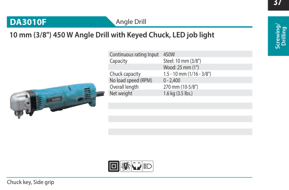 สว่านหักมุม Makita DA3010F