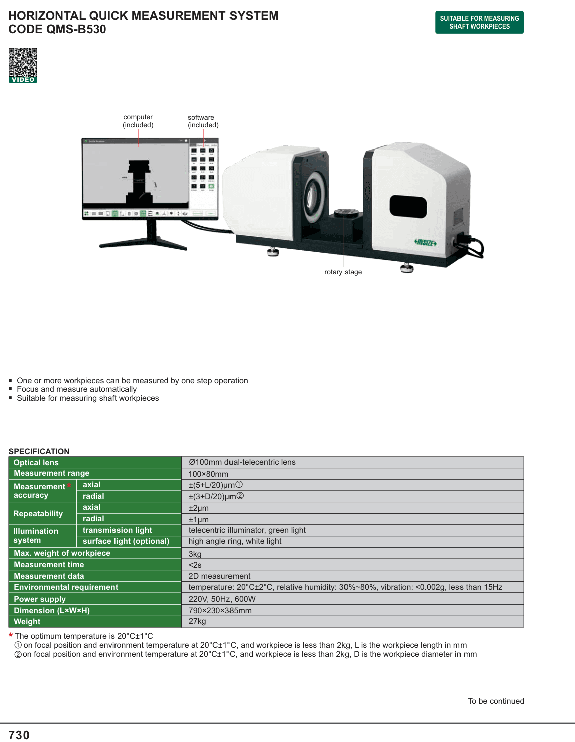 INSIZE Horizontal Quick Measurement System (QMS-B530)