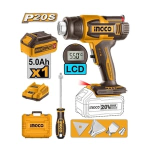 ปืนเป่าลมร้อนไร้สาย INGCO HGLI20035 DIGITAL (20V ชุดแบต 1 ก้อน)