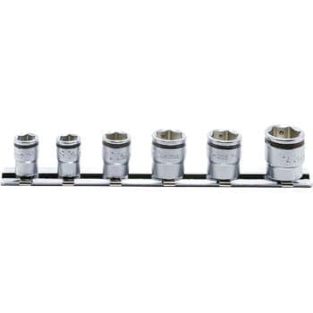 ลูกบ๊อกซ์ สั้นพิเศษ Nut Grip ชุด 6 ชิ้น ในรางเหล็ก (Nut Grip Short Socket Set on Rail)