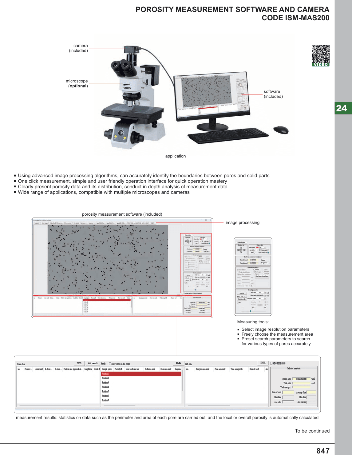 INSIZE Porosity Measurement Software And Camera (ISM-MAS200)