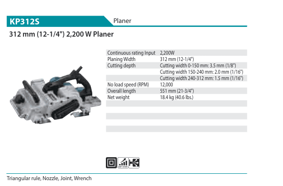กบไสไม้ Makita KP312S