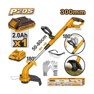 เครื่องเล็มหญ้าสายเอ็นไร้สาย INGCO CGTLI20301 (20V ชุดแบต 1 ก้อน)