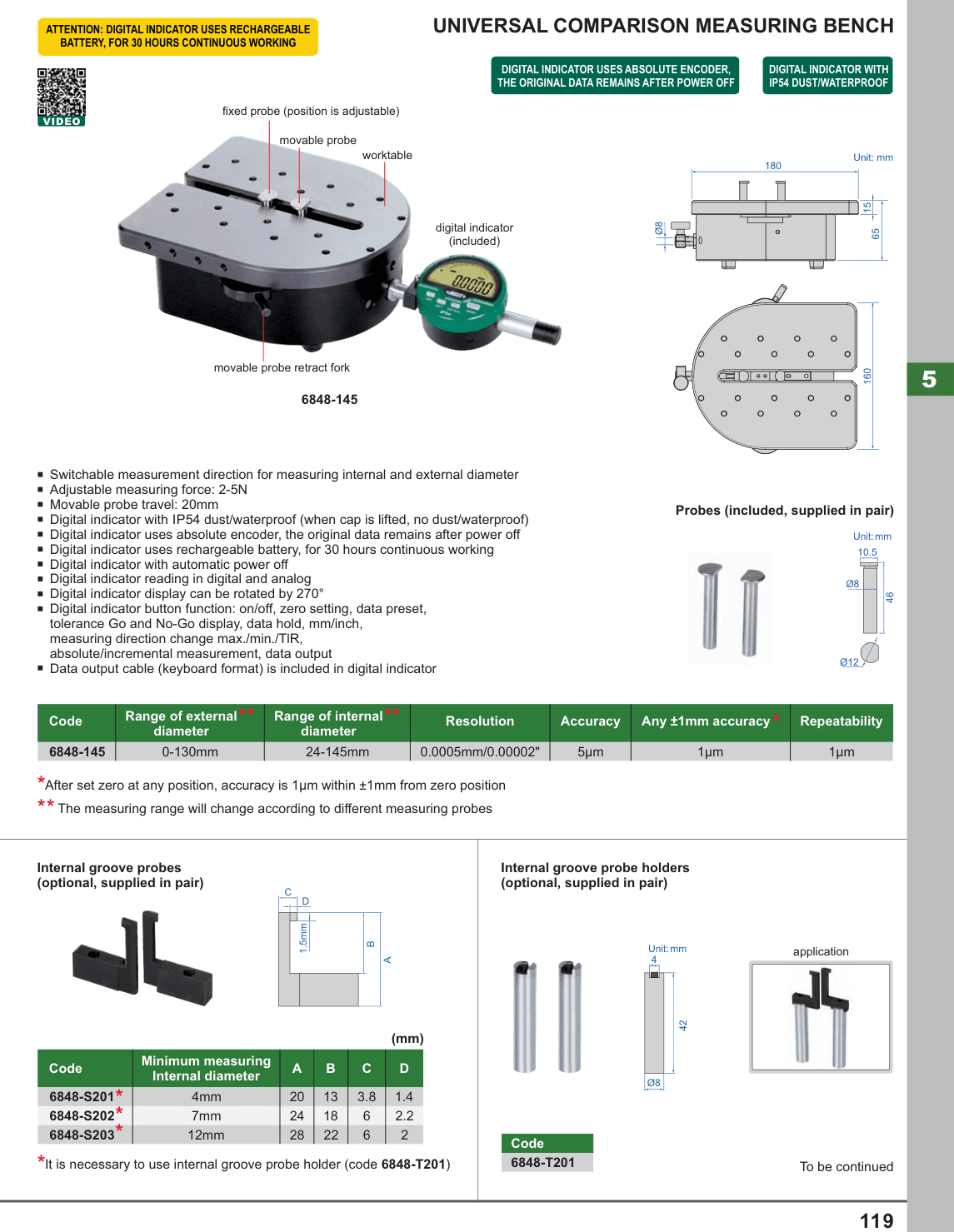 INSIZE Universal Comparison Measuring Bench (6848-145)