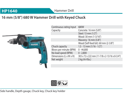 สว่านกระแทก Makita HP1640