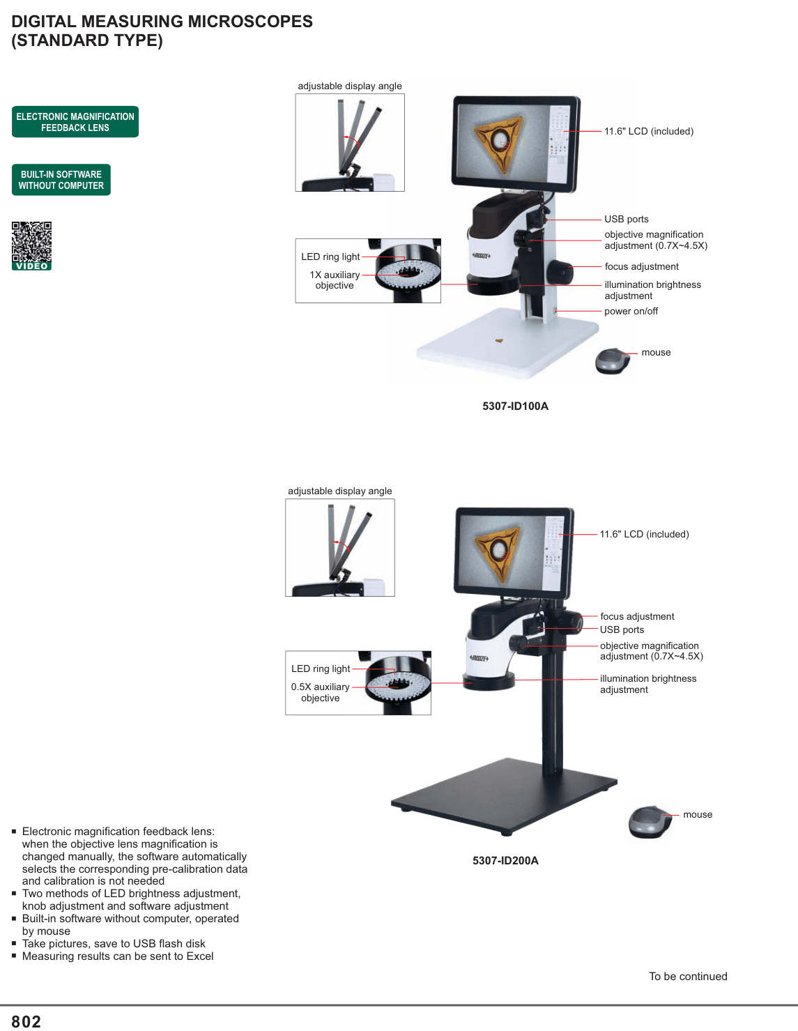 INSIZE Digital Measuring Microscopes (Standard Type) (5307-ID100A)