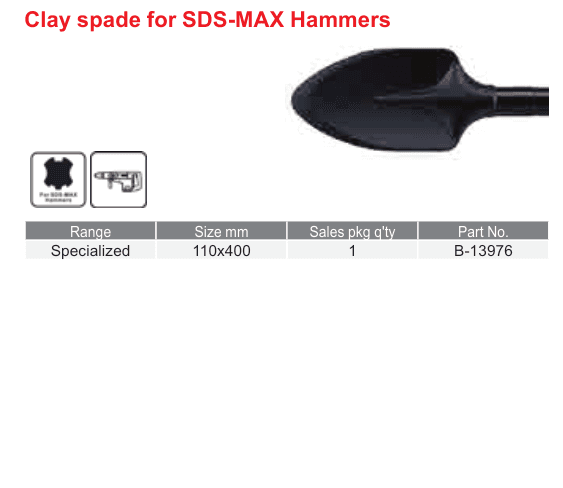 อุปกรณ์เสริม Makita — Clay spade for SDS-MAX Hammers