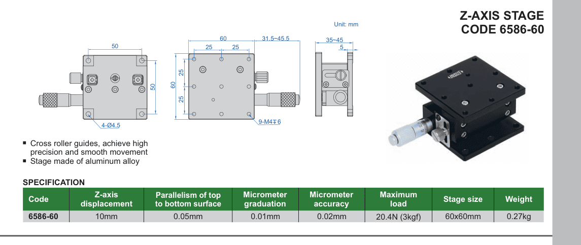 INSIZE Z-Axis Stage (6586-60)