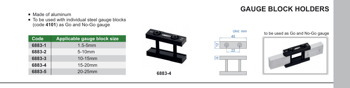 INSIZE Gauge Block Holders (6883-4)