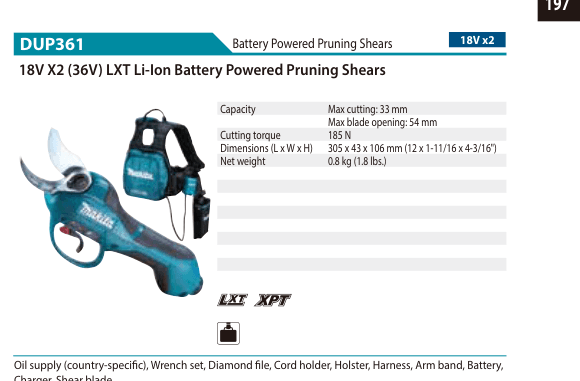 Tree care/Hedge care Makita DUP361