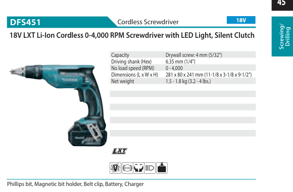 ไขควงไร้สาย Makita DFS451