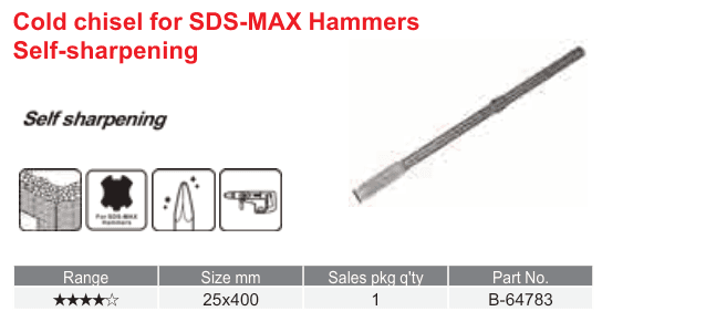 อุปกรณ์เสริม Makita — Cold chisel for SDS-MAX Hammers Self-sharpening