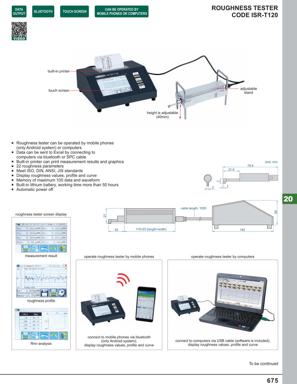 INSIZE Roughness Tester (ISR-T120)