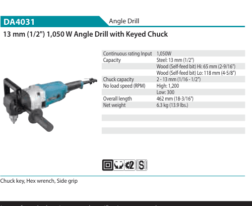 สว่านหักมุม Makita DA4031