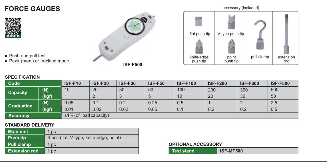INSIZE Force Gauges (ISF-F500)