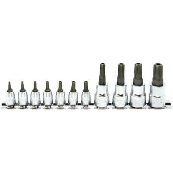 บ๊อกซ์เดือยโผล่ ท๊อกซ์ 5 แฉก ขนาด 1/4” + 3/8” ชุด 11 ชิ้น (Penta-Lobe Bit Socket Set)