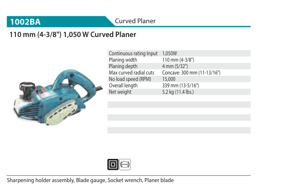 Curved Planer Makita 1002BA