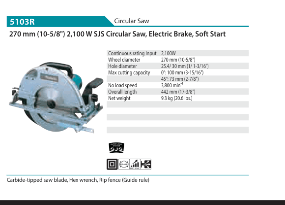 เลื่อยวงเดือน Makita 5103R