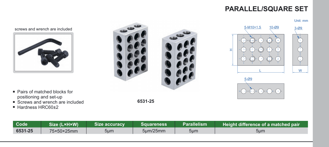 INSIZE Parallel/Square Set (6531-25)