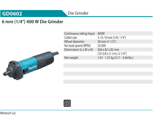 เครื่องเจียรคอตรง Makita GD0602