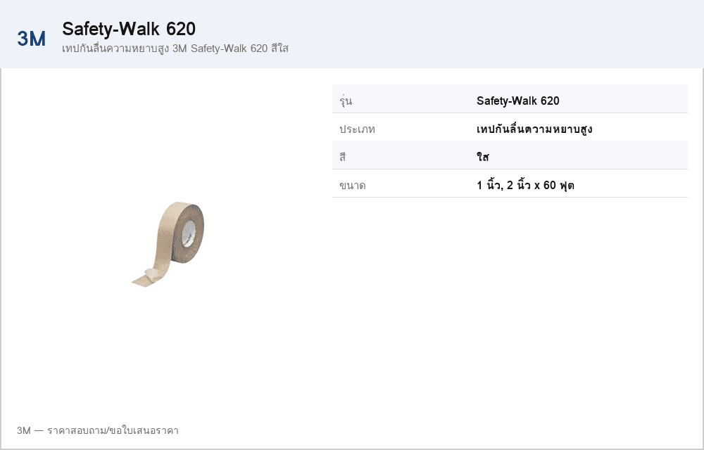 เทปกันลื่นความหยาบสูง 3M Safety-Walk 620 สีใส