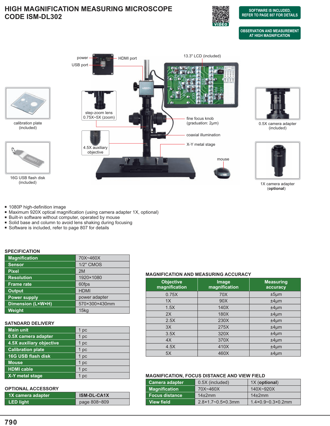 INSIZE High Magnification Measuring Microscope (ISM-DL302)