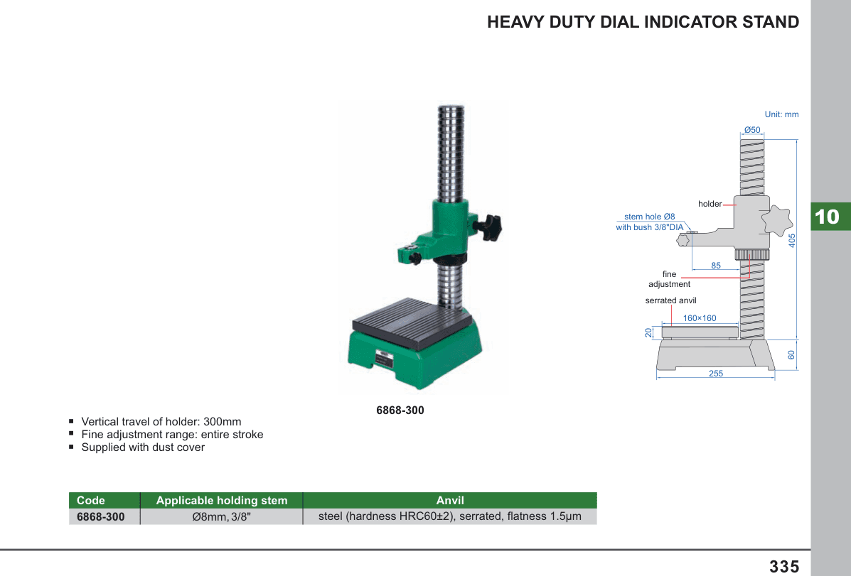 INSIZE Heavy Duty Dial Indicator Stand (6868-300)