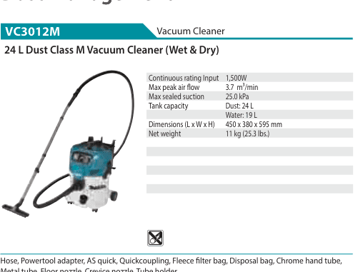 เครื่องดูดฝุ่น Makita VC3012M